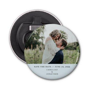 Wedding Save the Date Photo Simple Minimal Blue Bottle Opener