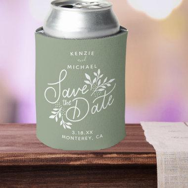 Wedding Save the Date Pretty Botanicals Blue Can C Can Cooler