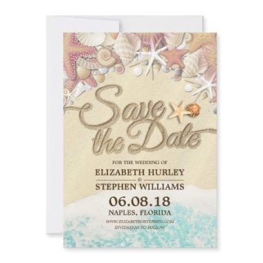 Wedding Save The Date Summer Sandy Beach Starfish