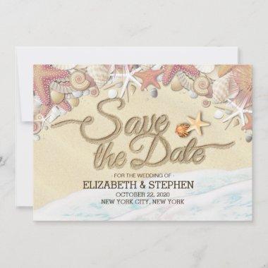 Wedding Save The Date Summer Sandy Beach Starfish