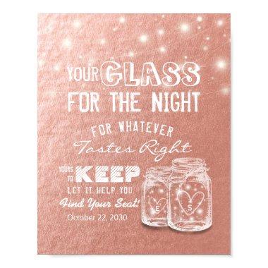 Wedding Seating Glass For The Night Find Your Seat Poster