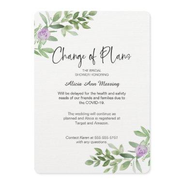 Wedding Shower Change of Plans lavender