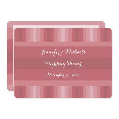 Wedding Shower Dusty Rose Stripe Invitations