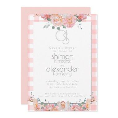 Wedding Shower | Monogram Painted Floral Coral