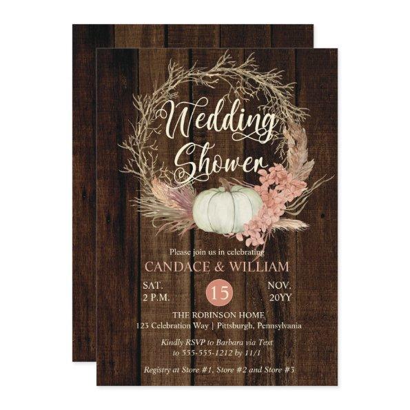 Wedding Shower - Rustic Pumpkin Pampas Wreath