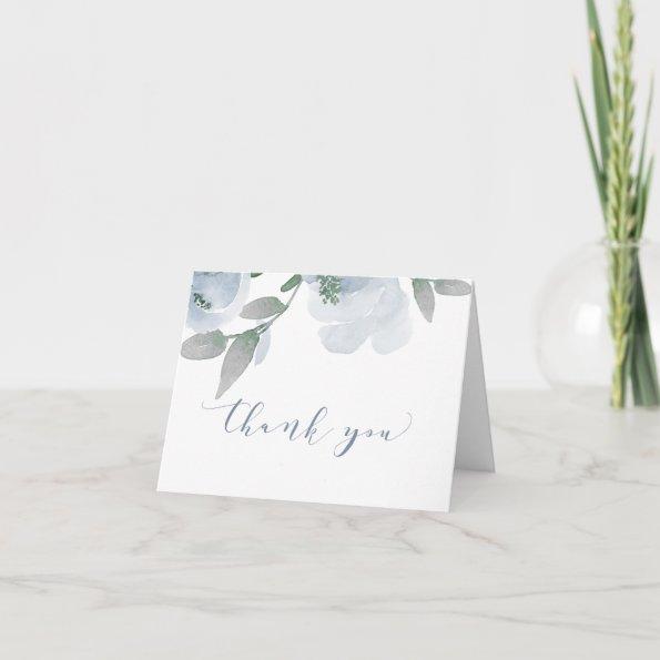 Wedding Shower Soft Dusty Blue Watercolor V2 Thank You Invitations