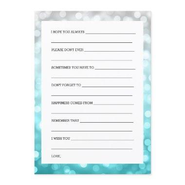 Wedding Shower Wishes Beach Ombre Glitter Lights Invitations