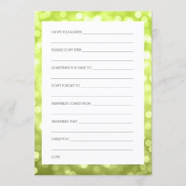 Wedding Shower Wishes Chartreuse Glitter Lights Invitations
