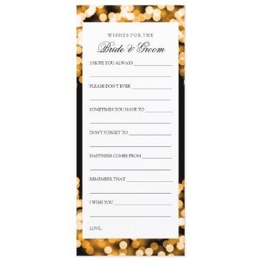 Wedding Shower Wishes Gold Sparkly Lights Invitations