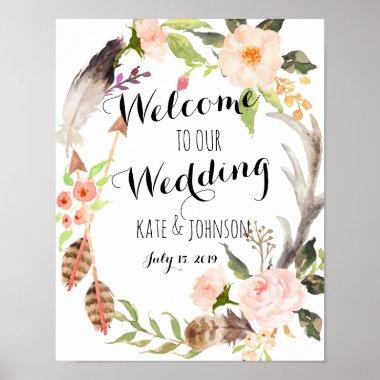 Wedding sign, welcome, shower , poster, banner poster