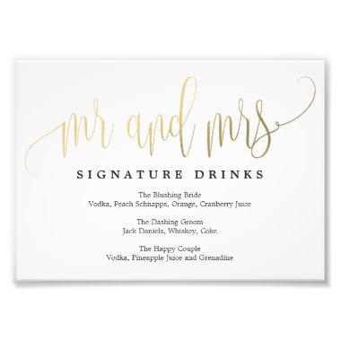 Wedding Signature Drinks Sign Choose Your Size