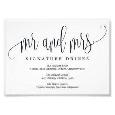 Wedding Signature Drinks Sign Choose Your Size