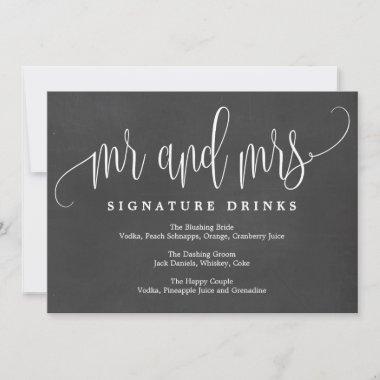 Wedding Signature Drinks Sign - Lovely Calligraphy