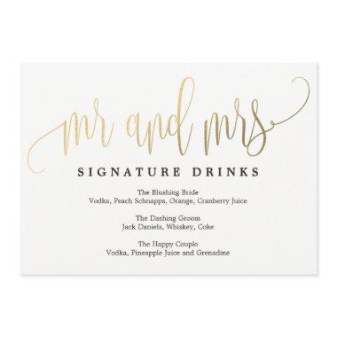 Wedding Signature Drinks Sign - Lovely Calligraphy Invitations