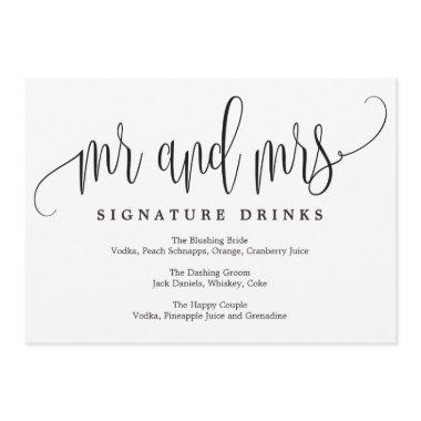 Wedding Signature Drinks Sign - Lovely Calligraphy Invitations