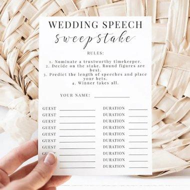 Wedding Speech Sweepstakes Game Invitations