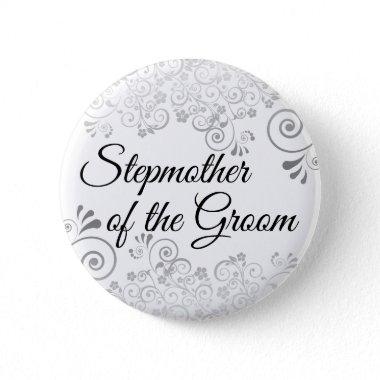 Wedding Stepmother of the Groom Silver Filigree Button