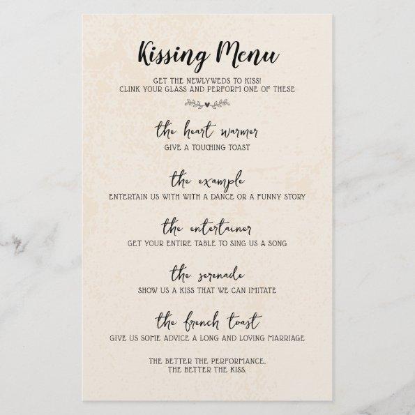 Wedding Table Game Humor Calligraphy Rustic Paper