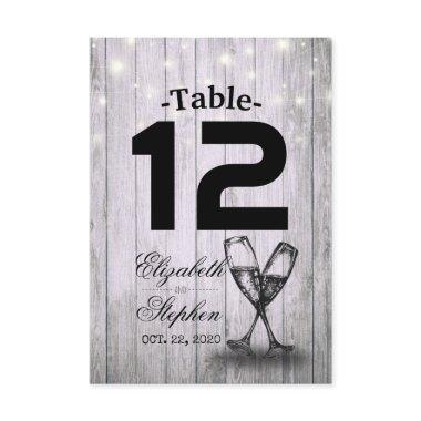 Wedding Table Number Seating Place Champagne Glass