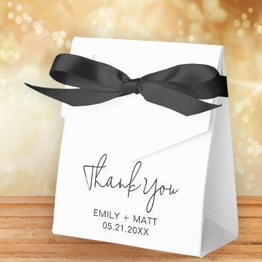 Wedding Thank You Modern Black Script Favor Boxes