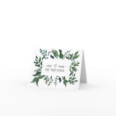 Wedding Thank You Notes Emerald Forest Foliage