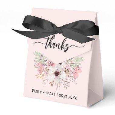 Wedding Thank You Rustic Pink Floral Favor Boxes