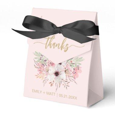 Wedding Thank You Rustic Pink Floral Favor Boxes