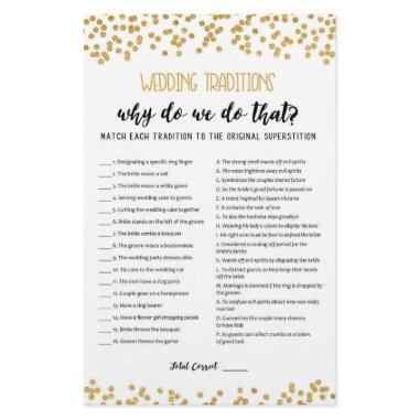 Wedding traditions game with Answers