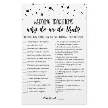 Wedding traditions game with Answers