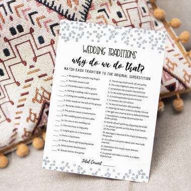 Wedding traditions with Answers game Invitations