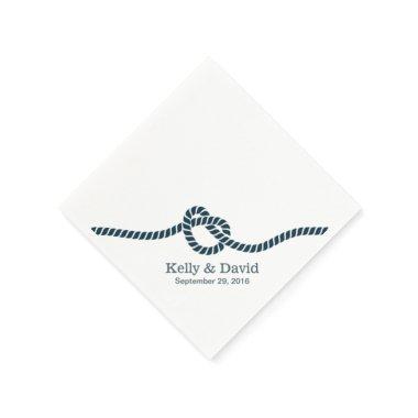 Wedding Tying the Knot Navy Blue Paper Napkins