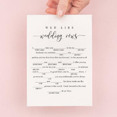 Wedding Vows Wed Libs Game Invitations