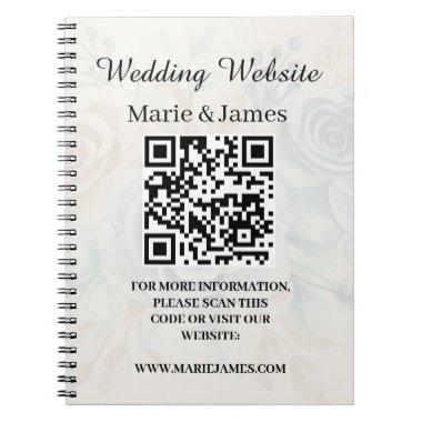 Wedding Website Add Name Date QR Code Minimalist  Notebook