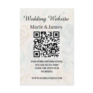 Wedding Website Add Name QR Code Minimalist Photo Enclosure Invitations