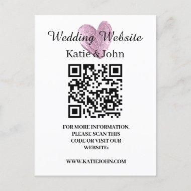 Wedding Website Add Name Text QR Code Minimalist  PostInvitations