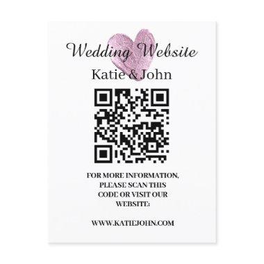 Wedding Website Add Name Text QR Code Minimalist  PostInvitations