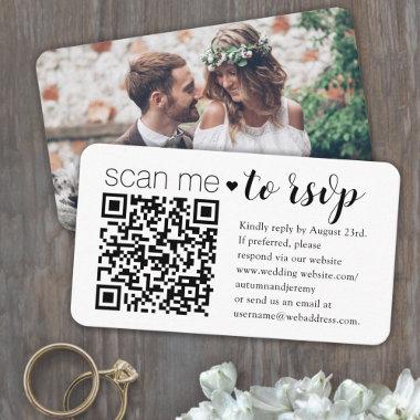 Wedding Website RSVP Modern QR Code Photo Response Enclosure Invitations