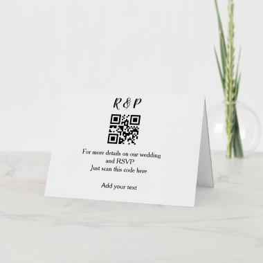 Wedding website rsvp q r code add name text thr foil holiday