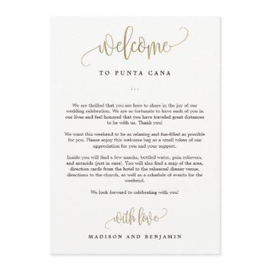 Wedding Welcome And Itinerary Invitations Faux Gold