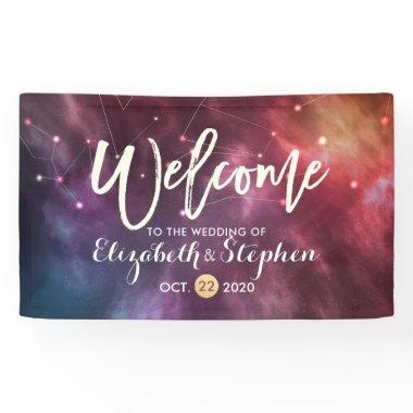 Wedding Welcome Galaxy Stars Nebula Constellations Banner