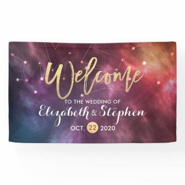 Wedding Welcome Galaxy Stars Nebula Constellations Banner