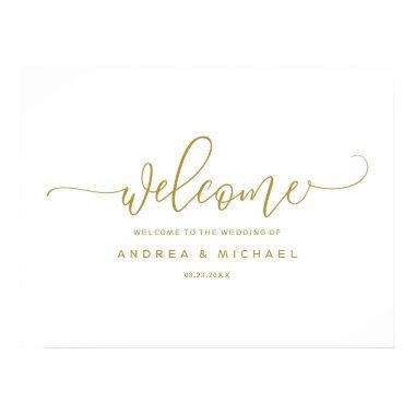 Wedding Welcome Sign - Bounce Calligraphy Gold