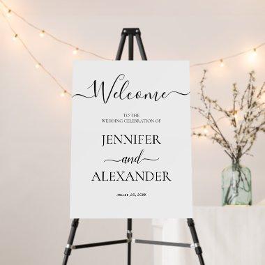 Wedding Welcome Sign with Elegant Black Script