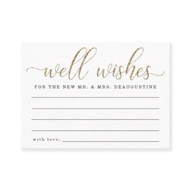Wedding Well Wishes for the Mr & Mrs Gold Glitter Calling