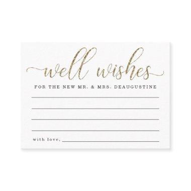 Wedding Well Wishes for the Mr & Mrs Gold Glitter Calling Invitations