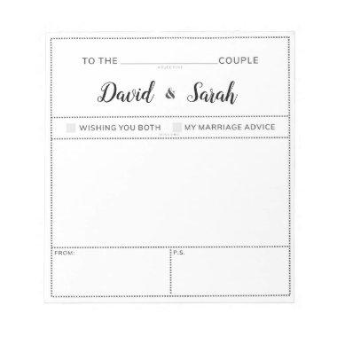 Wedding Wishes Advice Game Notepad