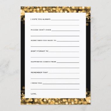 Wedding Wishes Party Sparkles Gold Invitations