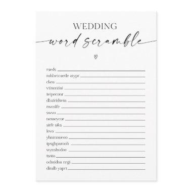 Wedding Word Scramble Bridal Shower Game Program