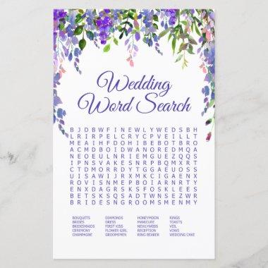Wedding Word Search Purple Wisteria Shower Game