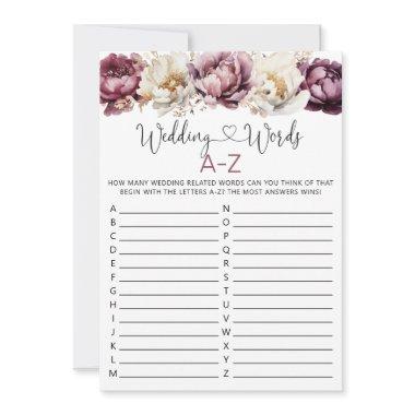Wedding Words A-Z  Game